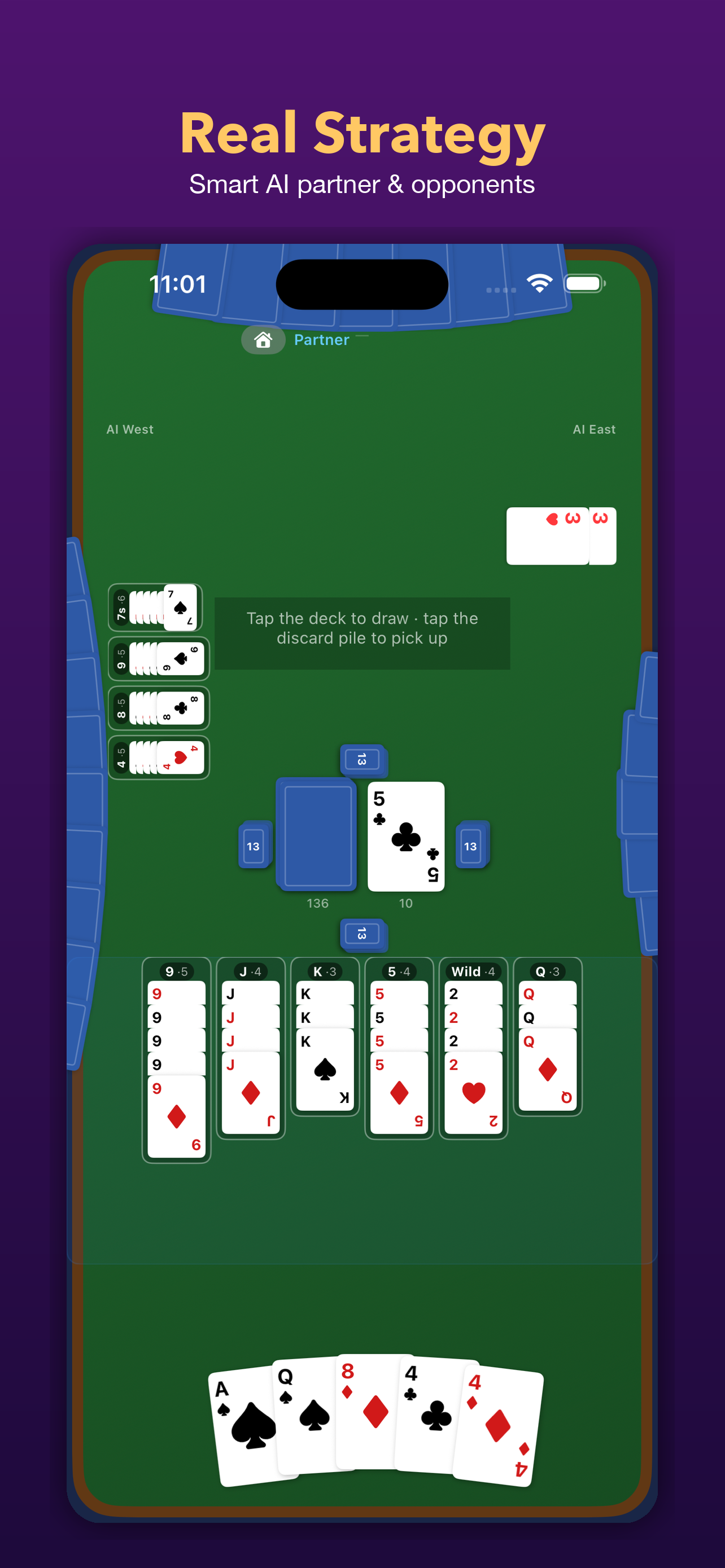 Canasta 5 new game setup