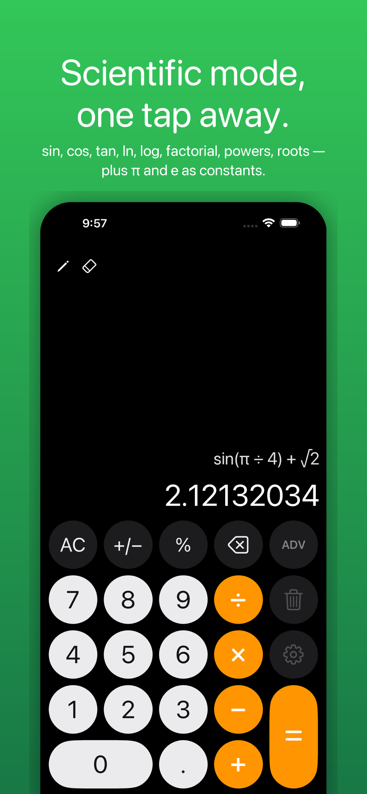 DaCalculator scientific mode